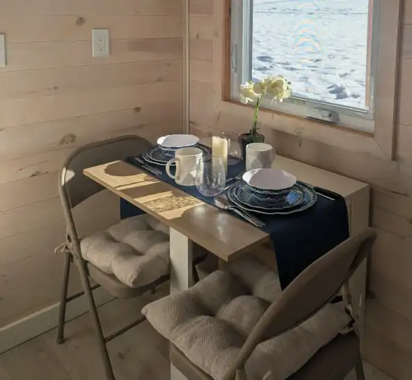 Sunrise Rustic Cottage 1 cottage interior at Field and Fern - cozy rustic accommodation near Tatamagouche and Ski Wentworth